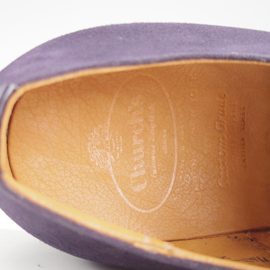 未使用★チャーチ 60E/UK6【デッドストック品★旧チャーチ/3都市ロゴ/149ラスト】プレーントゥ/スエード/紺/メンズ/Church's★n940