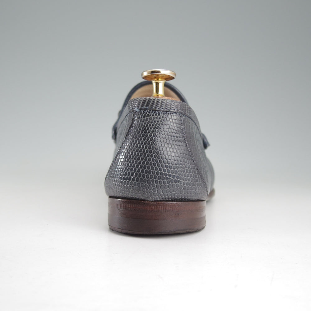 ★(伊)GUCCI/グッチ SIZE 6.5【高額★リザード仕様/1953コレクション/ホースビットローファー】スリッポン/紺/メンズ★p017