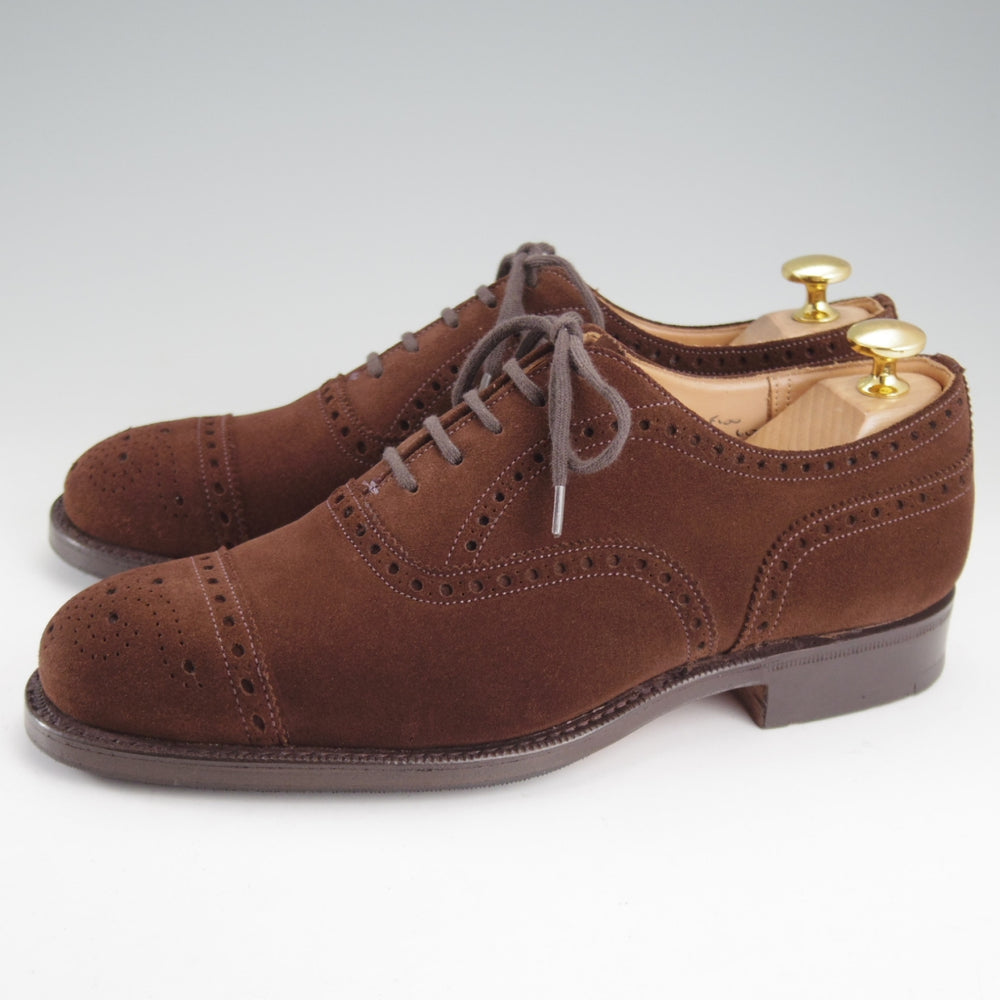 美品★チャーチ 55F/UK5.5【現行定価￥181,500-★DIPLOMAT/ディプロマット/100ラスト】セミブローグ/スエード/濃茶/Church's★o463