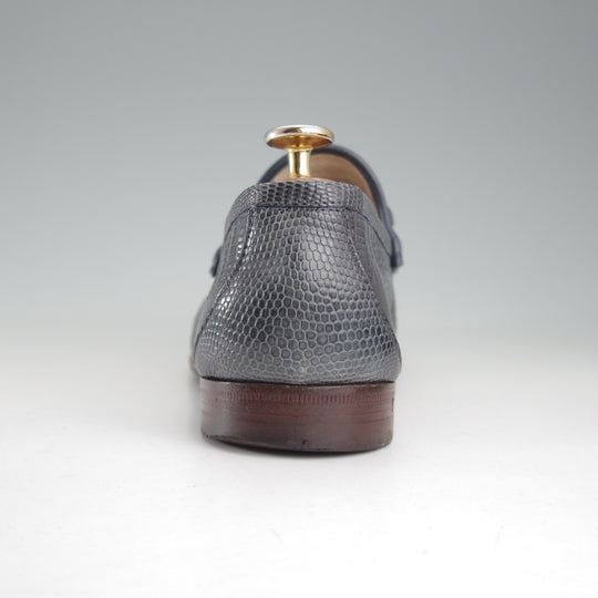 ★(伊)GUCCI/グッチ SIZE 6.5【高額★リザード仕様/1953コレクション/ホースビットローファー】スリッポン/紺/メンズ★p017