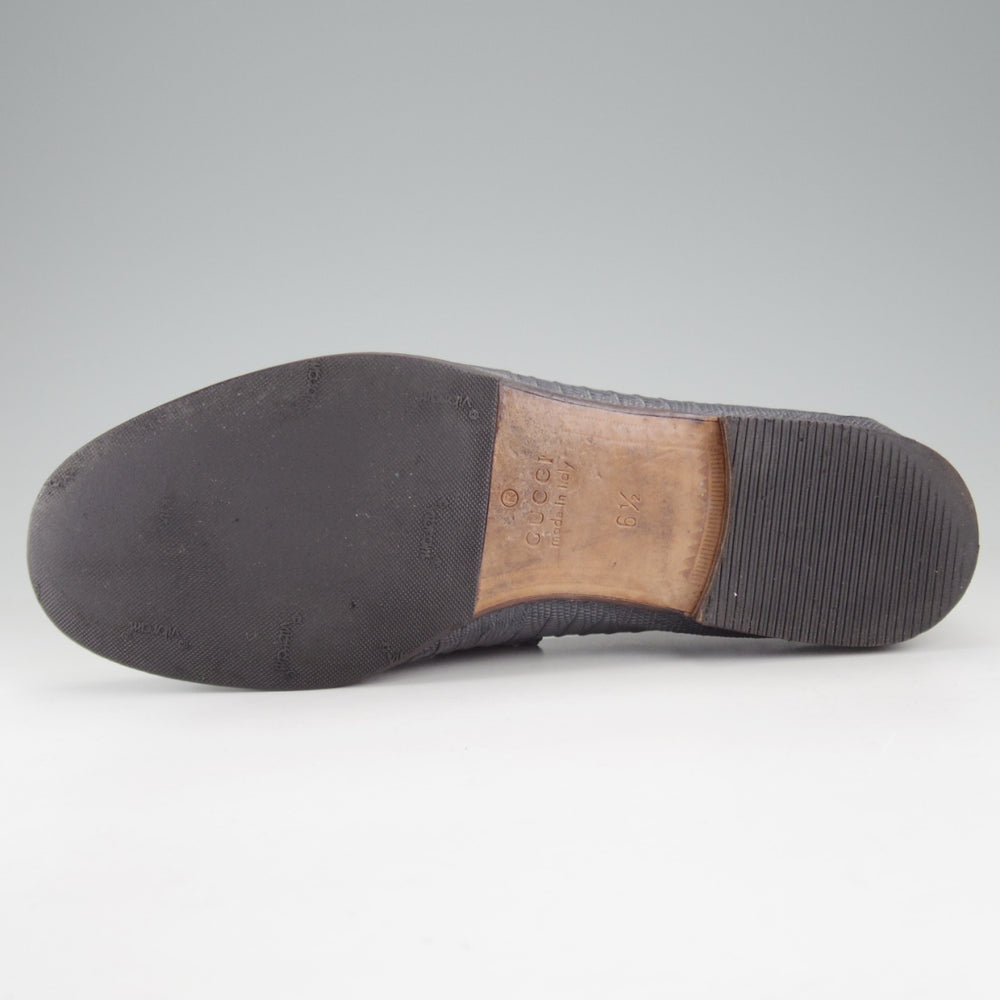 ★(伊)GUCCI/グッチ SIZE 6.5【高額★リザード仕様/1953コレクション/ホースビットローファー】スリッポン/紺/メンズ★p017