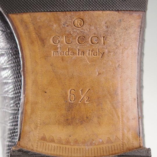 ★(伊)GUCCI/グッチ SIZE 6.5【高額★リザード仕様/1953コレクション/ホースビットローファー】スリッポン/紺/メンズ★p017