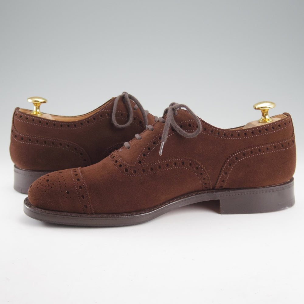 美品★チャーチ 55F/UK5.5【現行定価￥181,500-★DIPLOMAT/ディプロマット/100ラスト】セミブローグ/スエード/濃茶/Church's★o463