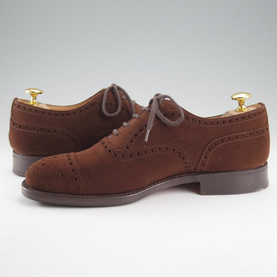美品★チャーチ 55F/UK5.5【現行定価￥181,500-★DIPLOMAT/ディプロマット/100ラスト】セミブローグ/スエード/濃茶/Church's★o463