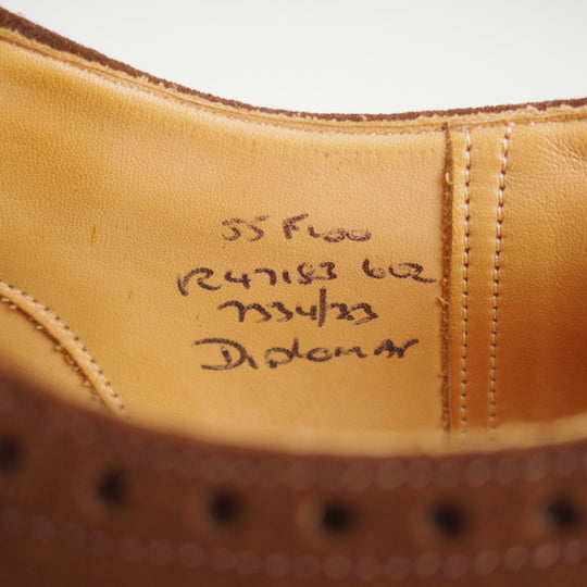 美品★チャーチ 55F/UK5.5【現行定価￥181,500-★DIPLOMAT/ディプロマット/100ラスト】セミブローグ/スエード/濃茶/Church's★o463