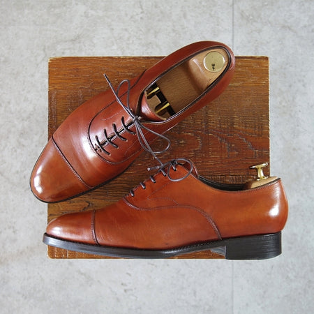 ★三陽山長 SIZE 6.5【定価￥91,300-★友二郎/R2010ラスト】ストレートチップ/カーフ/茶/メンズ/TOMOJIRO/Sanyo Yamacho★n456
