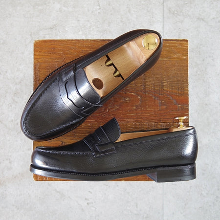 極美品★J.M.ウエストン 6D【現行定価￥156,200-★180/コインローファー】41ラスト/チェルケス/シボ革/黒/Weston/ウェストン★n462