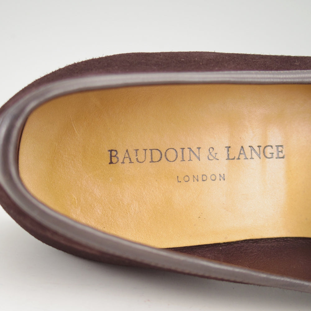 極美品★(英)ボードイン&ランジ SIZE 42【定価￥102,300-★Sagan Classic Tasseles/ローファー】スエード/濃茶/BAUDOIN&LANGE★n943