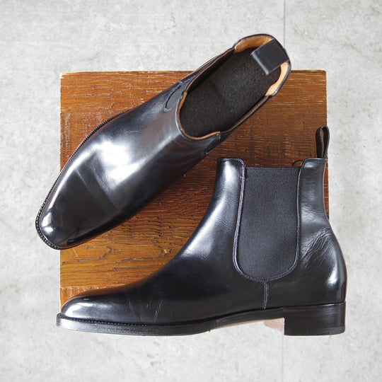 美品★(伊)パオロ・ラッタンジ SIZE 5.5【貴重★ハンドソーンウェルテッド製法/サイドゴアブーツ】カーフ/黒/PAOLO LATTANZI★p026