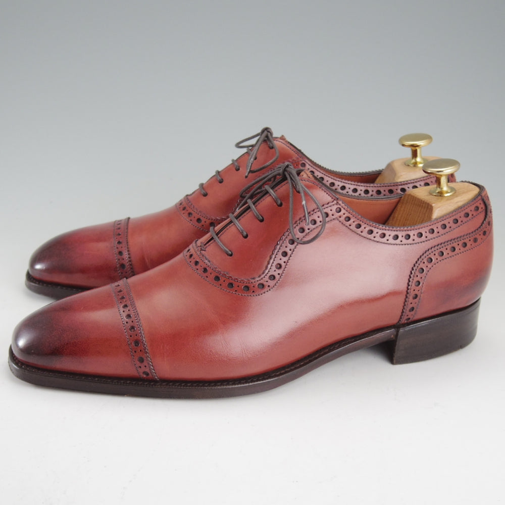 ★(英)ガジアーノ&ガーリング 7.5D【現行定価20万円以上★ST.JAMES/クォーターブローグ】MH71ラスト/赤茶/GAZIANO&GIRLING★o468