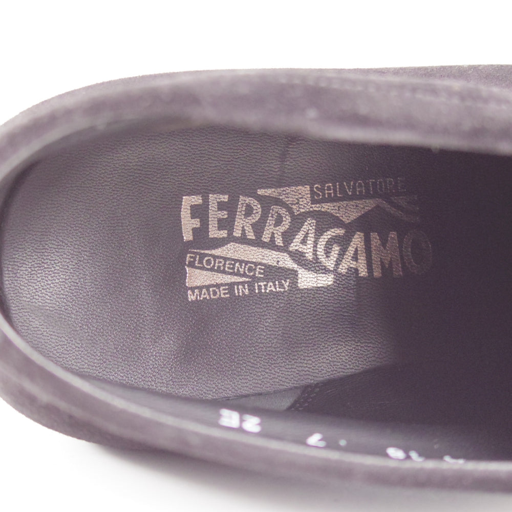 極上★(伊)サルヴァトーレ・フェラガモ 7EE【★チャッカブーツ/黒】スエード/メンズ/Salvatore Ferragamo★p023