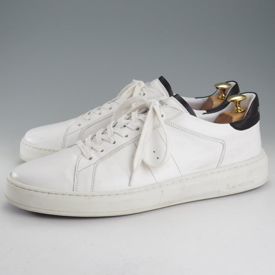 極上★J.M.ウエストン SIZE 9.5【定価￥121,000-★オンタイム/On Time/レザースニーカー】624/カーフ/白/Weston/ウェストン★p025
