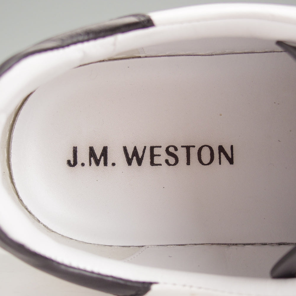 極上★J.M.ウエストン SIZE 9.5【定価￥121,000-★オンタイム/On Time/レザースニーカー】624/カーフ/白/Weston/ウェストン★p025