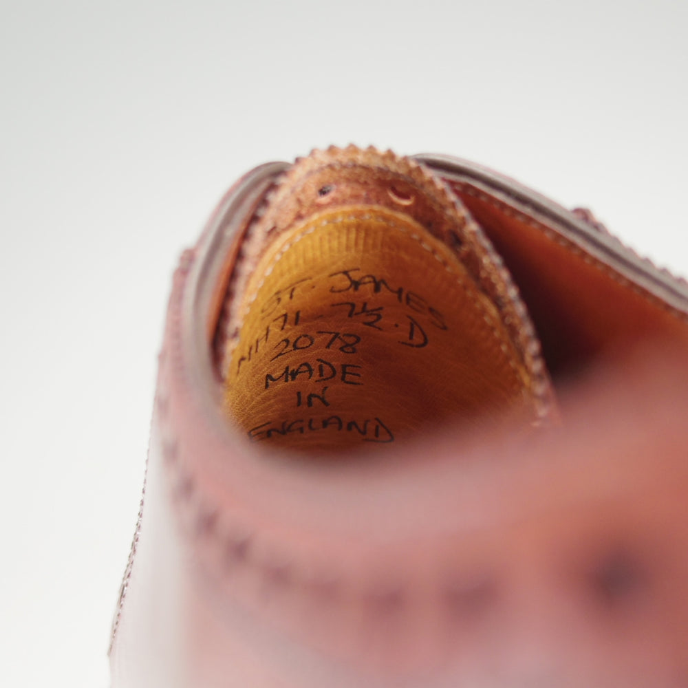 ★(英)ガジアーノ&ガーリング 7.5D【現行定価20万円以上★ST.JAMES/クォーターブローグ】MH71ラスト/赤茶/GAZIANO&GIRLING★o468