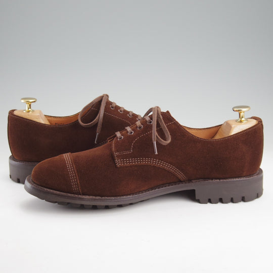 ほぼ試着程度★(英)サンダース SIZE 7.5【コマンドソール★ミリタリーコレクション/Military Derby Shoe】スエード/濃茶/SANDERS★n949