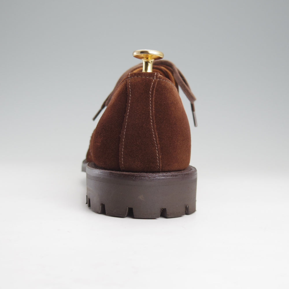 ほぼ試着程度★(英)サンダース SIZE 7.5【コマンドソール★ミリタリーコレクション/Military Derby Shoe】スエード/濃茶/SANDERS★n949
