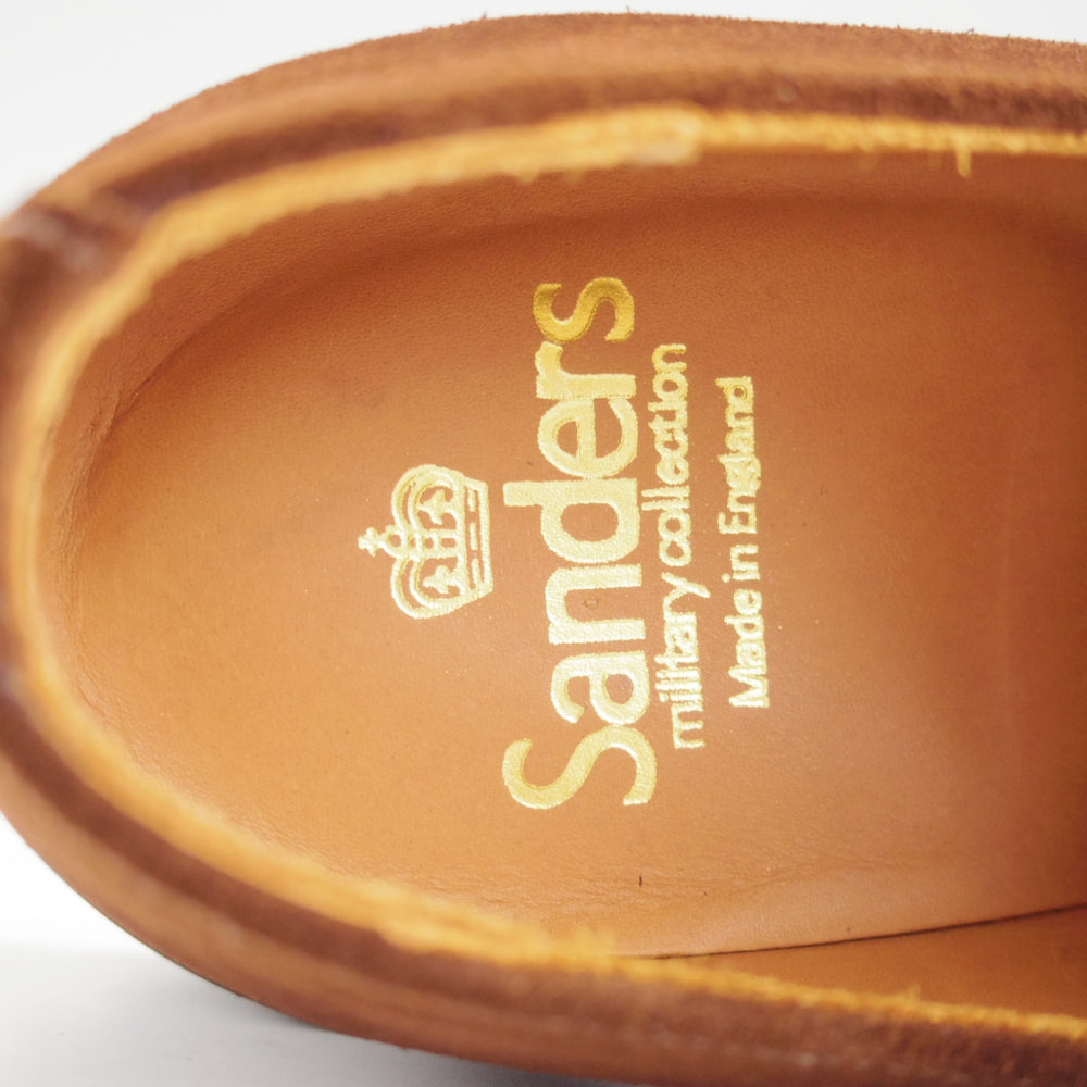 ほぼ試着程度★(英)サンダース SIZE 7.5【コマンドソール★ミリタリーコレクション/Military Derby Shoe】スエード/濃茶/SANDERS★n949