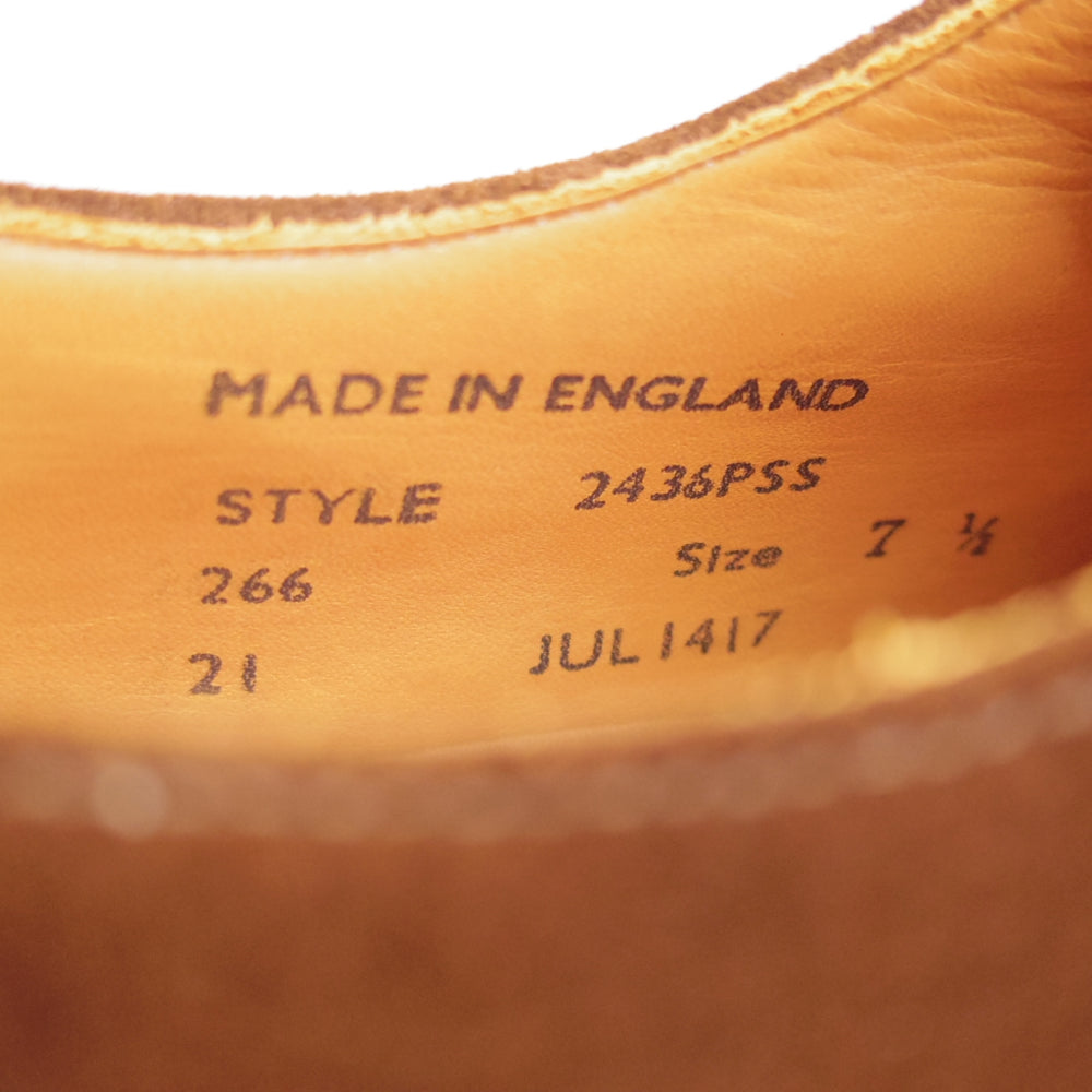 ほぼ試着程度★(英)サンダース SIZE 7.5【コマンドソール★ミリタリーコレクション/Military Derby Shoe】スエード/濃茶/SANDERS★n949