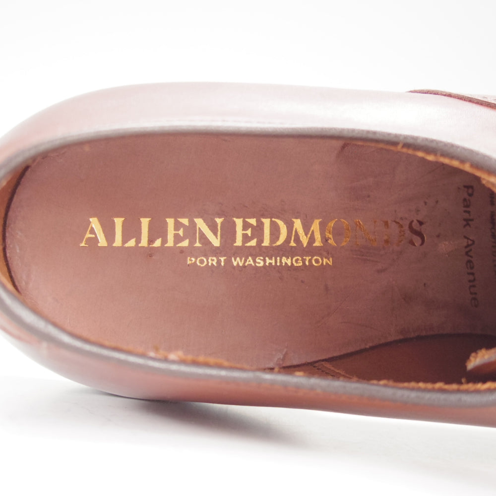 未使用★(米)アレンエドモンズ 7.5E【定価￥132,000-★パークアベニュー/Park Avenue】ストレートチップ/カーフ/茶/ALLEN EDMONDS★o470