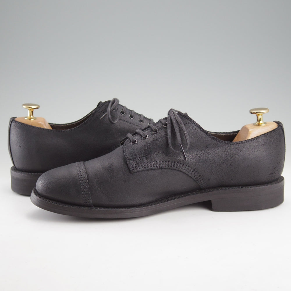 極美品★(英)サンダース SIZE 7.5【コマンドソール★ミリタリーコレクション/Military Derby Shoe】オイルドスエード/黒/SANDERS★n950