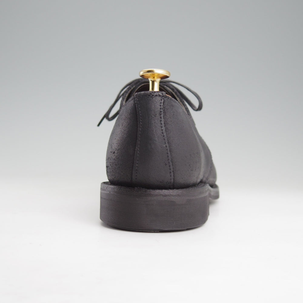 極美品★(英)サンダース SIZE 7.5【コマンドソール★ミリタリーコレクション/Military Derby Shoe】オイルドスエード/黒/SANDERS★n950