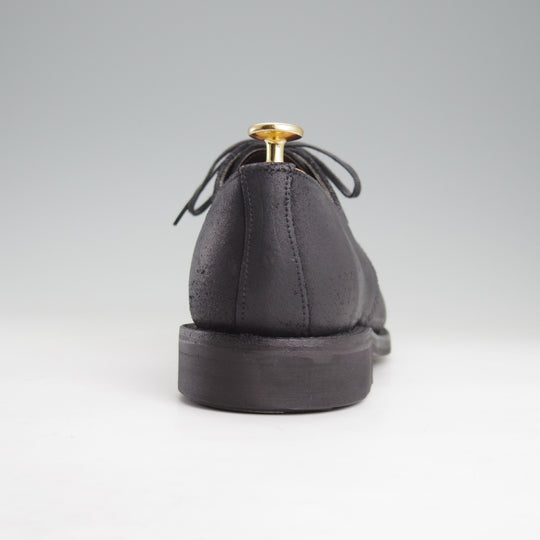 極美品★(英)サンダース SIZE 7.5【コマンドソール★ミリタリーコレクション/Military Derby Shoe】オイルドスエード/黒/SANDERS★n950