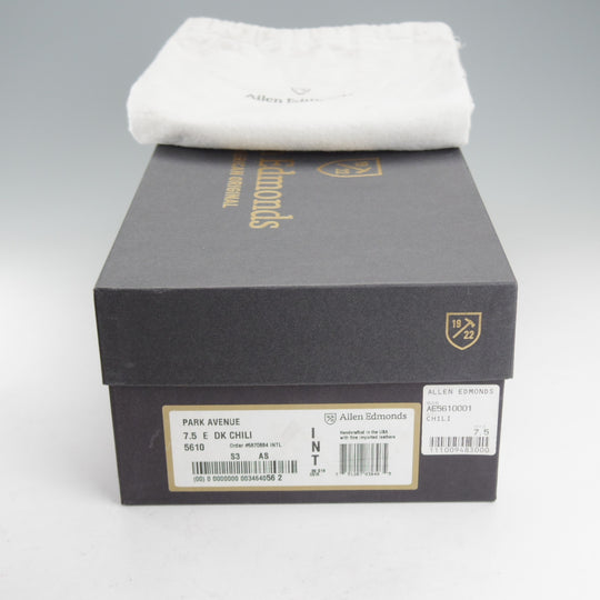未使用★(米)アレンエドモンズ 7.5E【定価￥132,000-★パークアベニュー/Park Avenue】ストレートチップ/カーフ/茶/ALLEN EDMONDS★o470