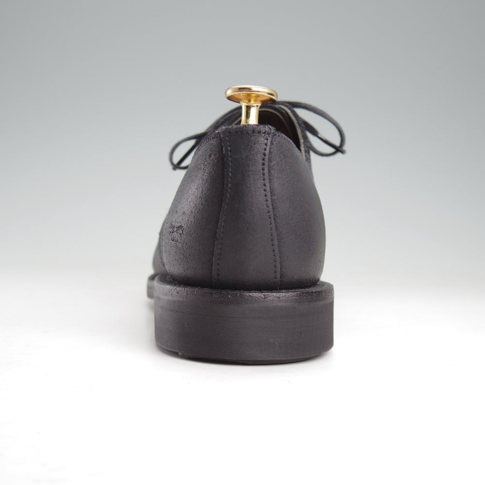 極美品★(英)サンダース SIZE 7.5【コマンドソール★ミリタリーコレクション/Military Derby Shoe】オイルドスエード/黒/SANDERS★n950