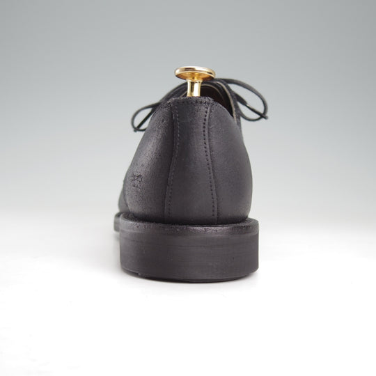極美品★(英)サンダース SIZE 7.5【コマンドソール★ミリタリーコレクション/Military Derby Shoe】オイルドスエード/黒/SANDERS★n950