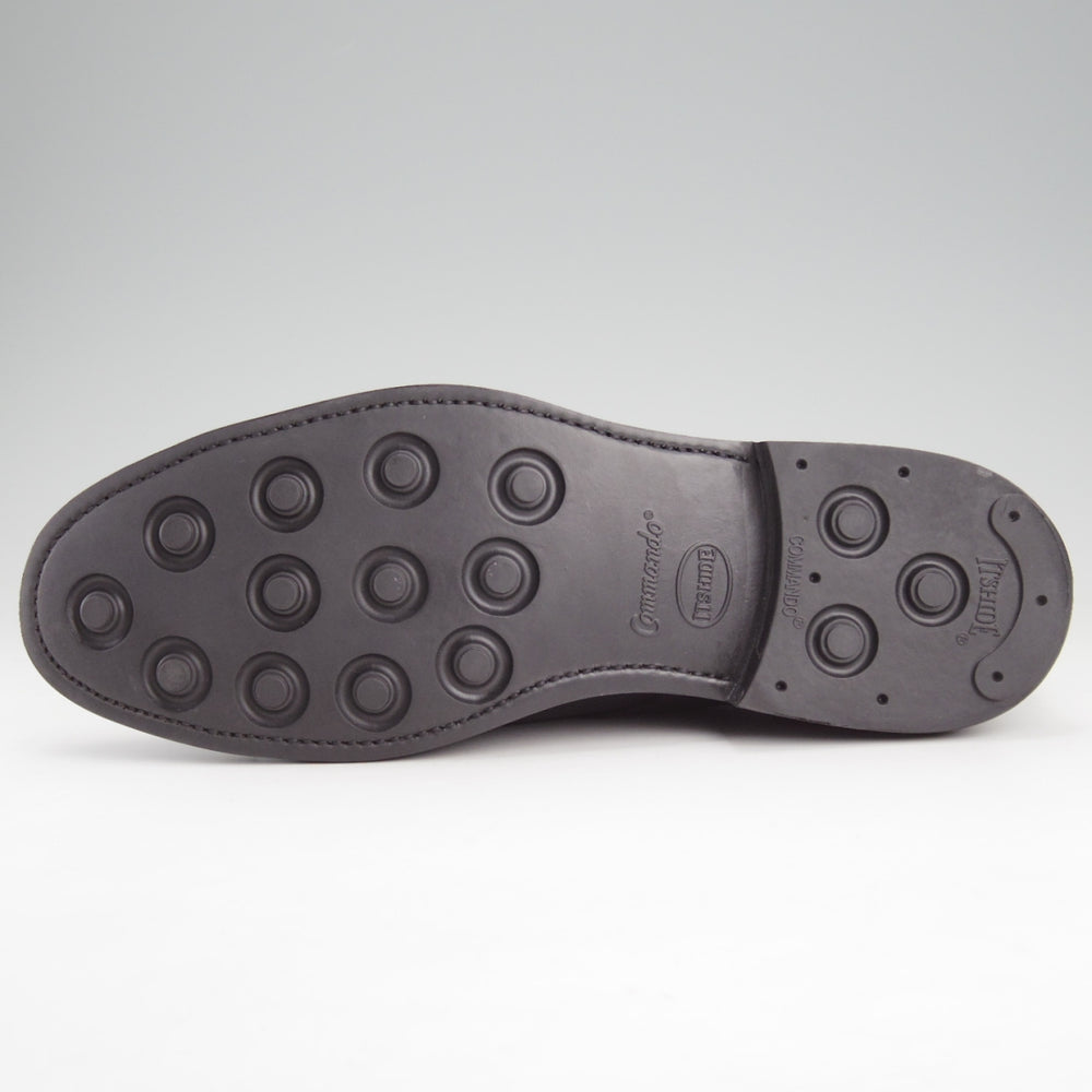 極美品★(英)サンダース SIZE 7.5【コマンドソール★ミリタリーコレクション/Military Derby Shoe】オイルドスエード/黒/SANDERS★n950