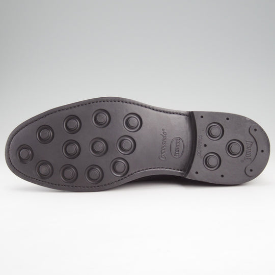 極美品★(英)サンダース SIZE 7.5【コマンドソール★ミリタリーコレクション/Military Derby Shoe】オイルドスエード/黒/SANDERS★n950
