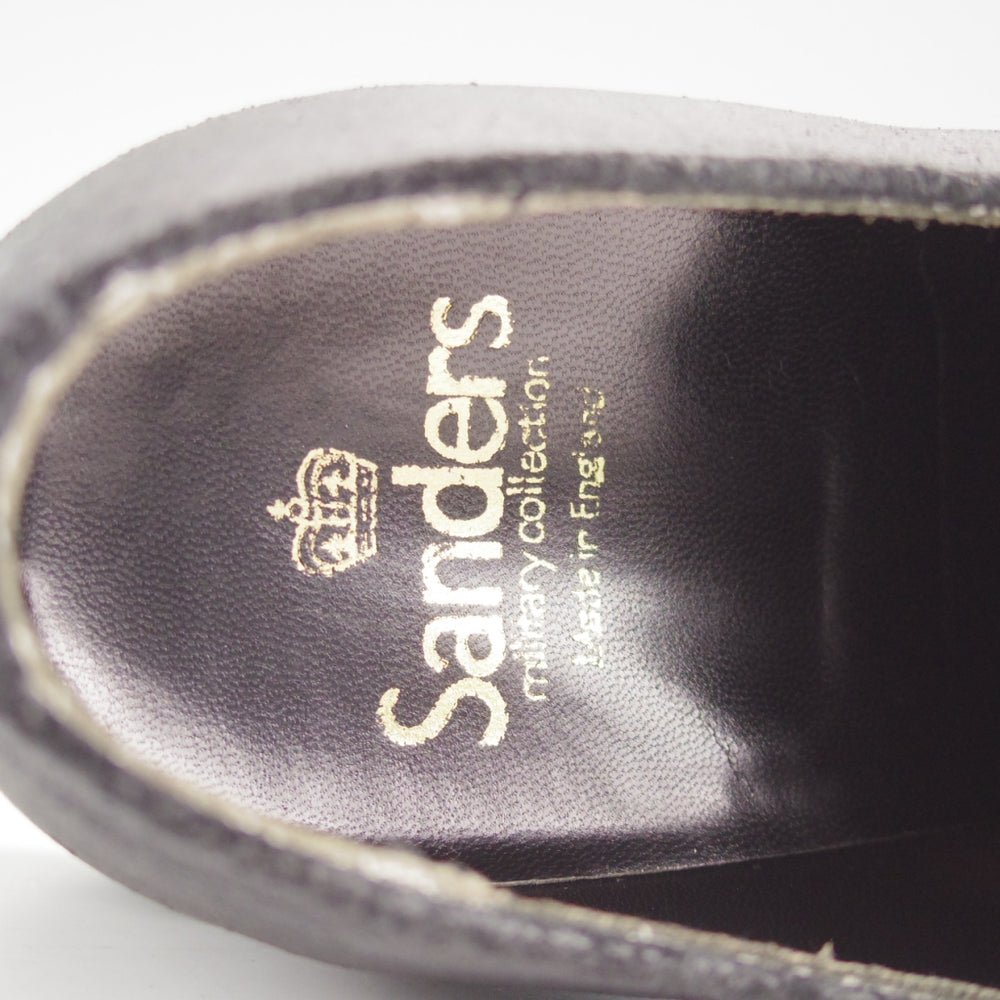 極美品★(英)サンダース SIZE 7.5【コマンドソール★ミリタリーコレクション/Military Derby Shoe】オイルドスエード/黒/SANDERS★n950