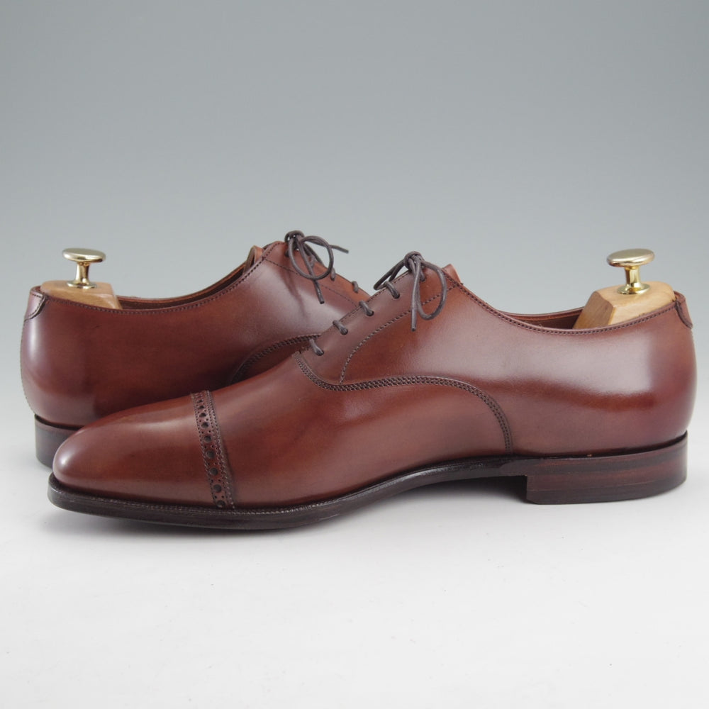 未使用★クロケット&ジョーンズ 8.5E【定価￥148,500-★BELGRAVE/ハンドグレードライン】337ラスト/カーフ/茶/Crockett&Jones★n951