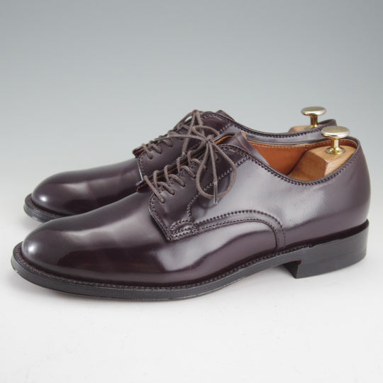 極美品★オールデン 7D【定価￥220,000-★コードバン仕様/ミリタリーラスト/5366】プレーントゥ/赤茶/バーガンディー/#8/ALDEN★o472