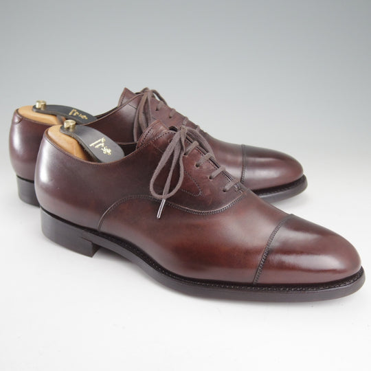 美品★三陽山長 SIZE 8.5【現行定価￥99,000-★ツリー付/友二郎/R2010ラスト】ストレートチップ/カーフ/濃茶/メンズ/Sanyo Yamacho★p030