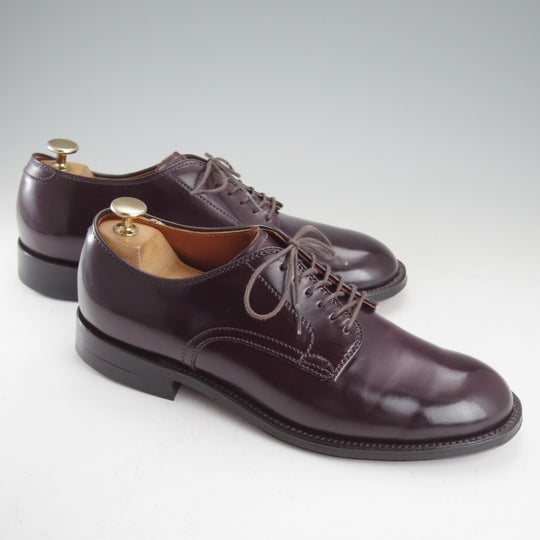 極美品★オールデン 7D【定価￥220,000-★コードバン仕様/ミリタリーラスト/5366】プレーントゥ/赤茶/バーガンディー/#8/ALDEN★o472