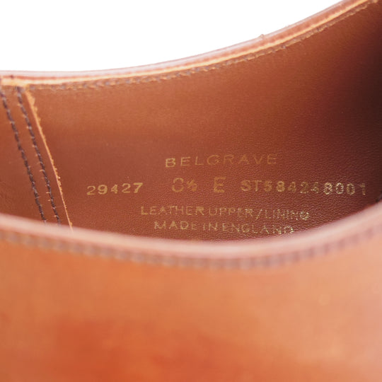 未使用★クロケット&ジョーンズ 8.5E【定価￥148,500-★BELGRAVE/ハンドグレードライン】337ラスト/カーフ/茶/Crockett&Jones★n951
