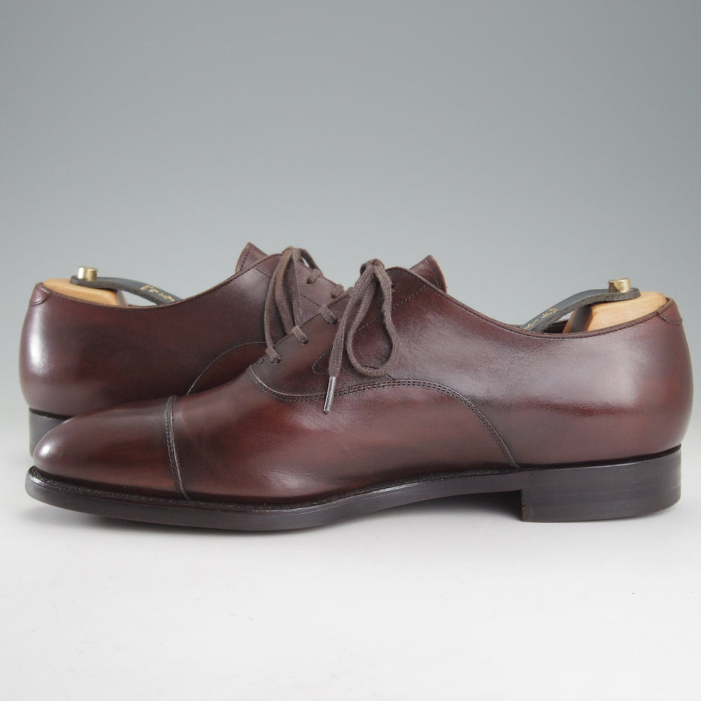 美品★三陽山長 SIZE 8.5【現行定価￥99,000-★ツリー付/友二郎/R2010ラスト】ストレートチップ/カーフ/濃茶/メンズ/Sanyo Yamacho★p030
