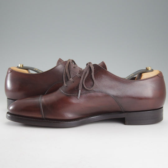 美品★三陽山長 SIZE 8.5【現行定価￥99,000-★ツリー付/友二郎/R2010ラスト】ストレートチップ/カーフ/濃茶/メンズ/Sanyo Yamacho★p030