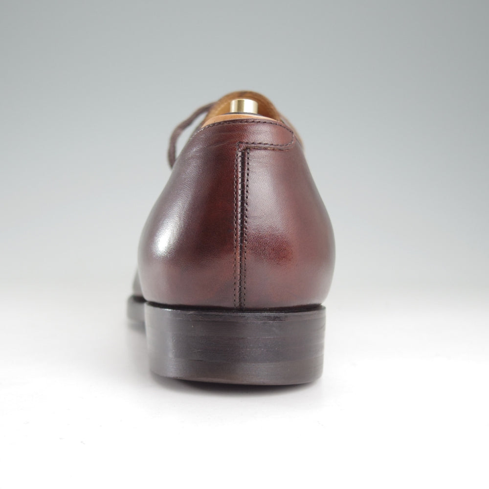 美品★三陽山長 SIZE 8.5【現行定価￥99,000-★ツリー付/友二郎/R2010ラスト】ストレートチップ/カーフ/濃茶/メンズ/Sanyo Yamacho★p030