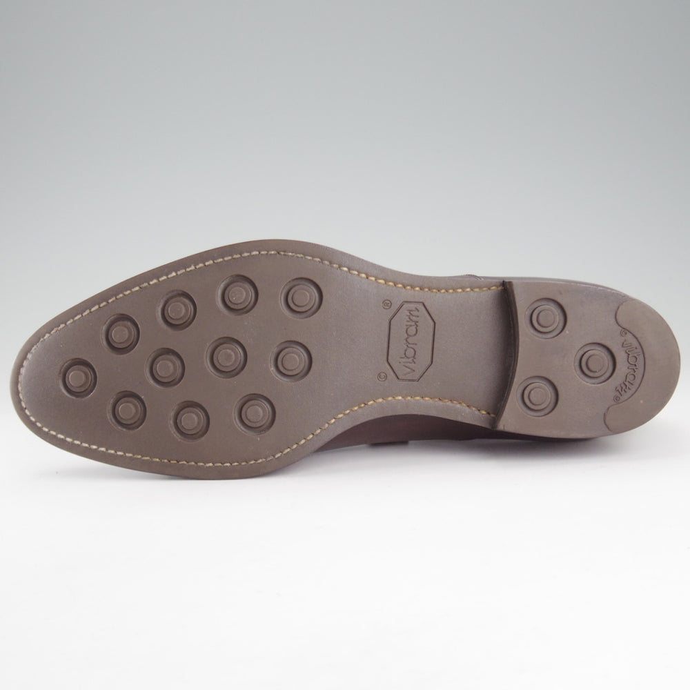 美品★三陽山長 SIZE 8.5【現行定価￥99,000-★ツリー付/友二郎/R2010ラスト】ストレートチップ/カーフ/濃茶/メンズ/Sanyo Yamacho★p030
