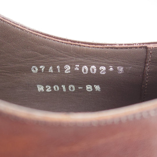 美品★三陽山長 SIZE 8.5【現行定価￥99,000-★ツリー付/友二郎/R2010ラスト】ストレートチップ/カーフ/濃茶/メンズ/Sanyo Yamacho★p030