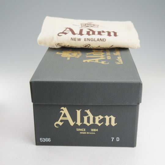 極美品★オールデン 7D【定価￥220,000-★コードバン仕様/ミリタリーラスト/5366】プレーントゥ/赤茶/バーガンディー/#8/ALDEN★o472