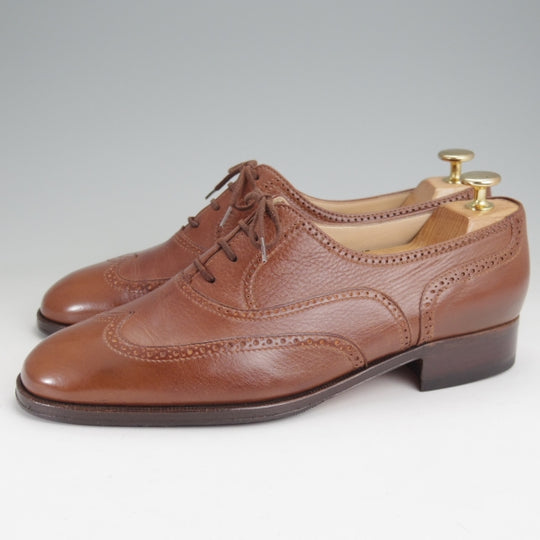 美品★(伊)タニノクリスチー SIZE 7【定価15万円以上★オックスフォードシューズ】カーフ/茶/メンズ/TANINO CRISCI★n457