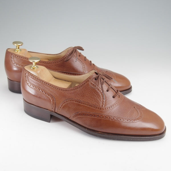 美品★(伊)タニノクリスチー SIZE 7【定価15万円以上★オックスフォードシューズ】カーフ/茶/メンズ/TANINO CRISCI★n457