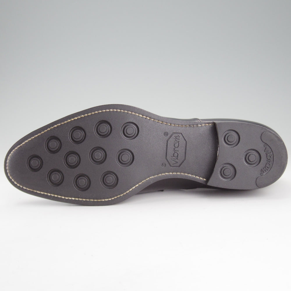 極美品★三陽山長 SIZE 8.5【現行定価￥99,000-★ツリー付/友二郎/R2010ラスト】ストレートチップ/カーフ/黒/メンズ/Sanyo Yamacho★p031