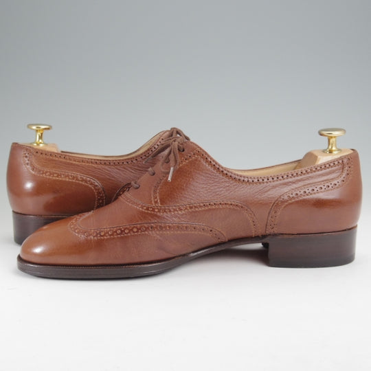 美品★(伊)タニノクリスチー SIZE 7【定価15万円以上★オックスフォードシューズ】カーフ/茶/メンズ/TANINO CRISCI★n457