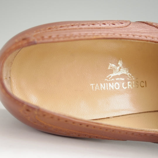 美品★(伊)タニノクリスチー SIZE 7【定価15万円以上★オックスフォードシューズ】カーフ/茶/メンズ/TANINO CRISCI★n457