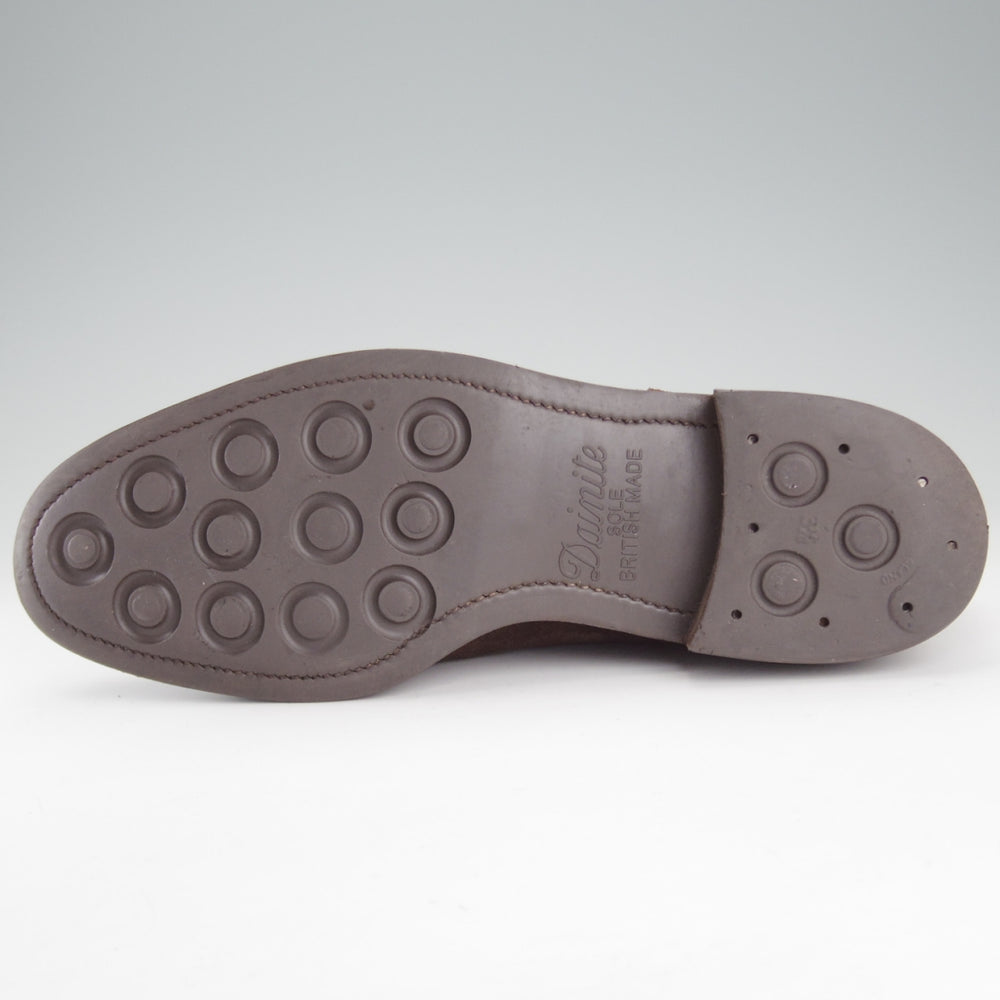 ★エドワードグリーン 7.5E【現行定価￥324,500-★DOVER/ドーバー/32ラスト】スキンステッチ/Uチップ/スエード/濃茶/EDWARD GREEN★p032