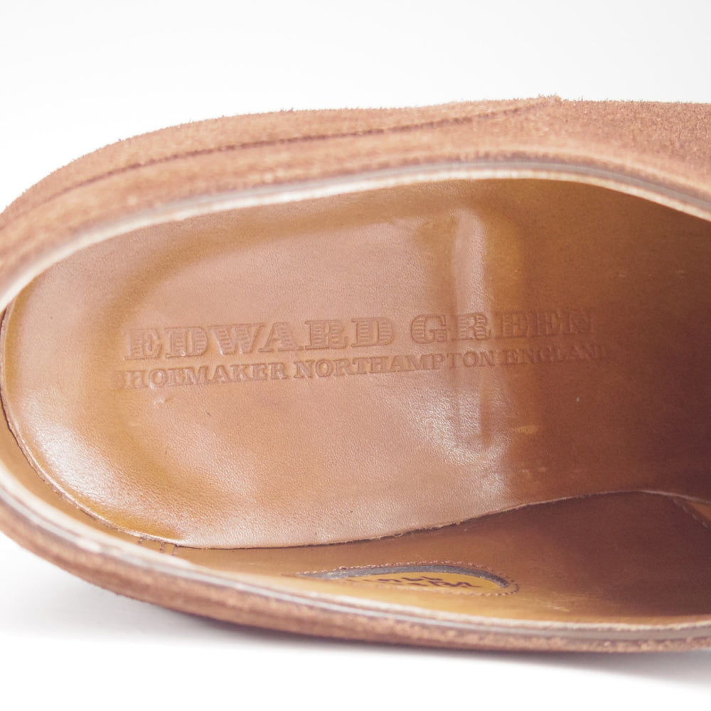 ★エドワードグリーン 7.5E【現行定価￥324,500-★DOVER/ドーバー/32ラスト】スキンステッチ/Uチップ/スエード/濃茶/EDWARD GREEN★p032